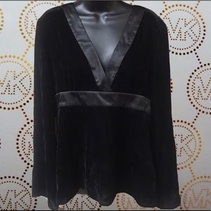 Michael Kors Black Velvet Top Blouse